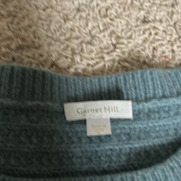 Garnet Hill Womens Sweater Small Lambswool Angora Rabbit Side Zippers Ribbed - Picture 3 of 5